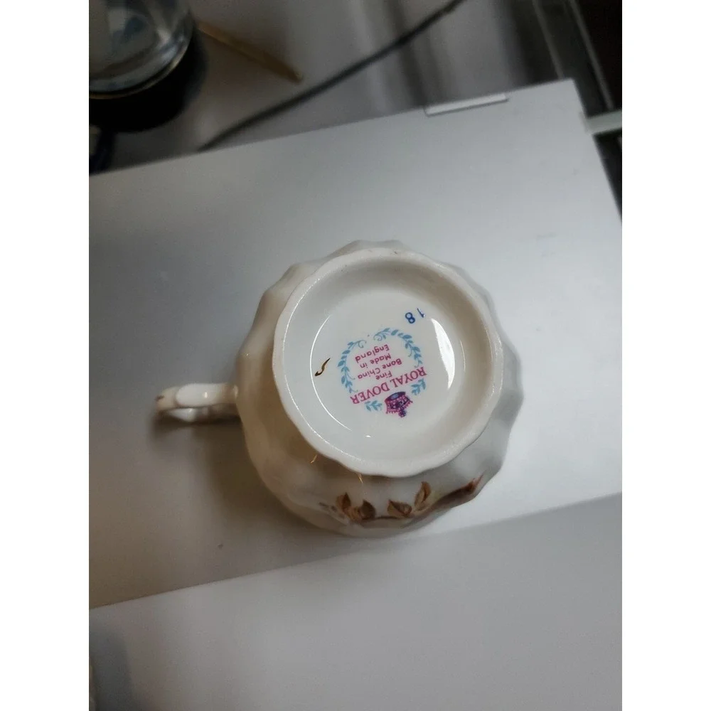 Vintage Royal Dover Bluejay Fine Bone China Teacup‎ Replacement Pair